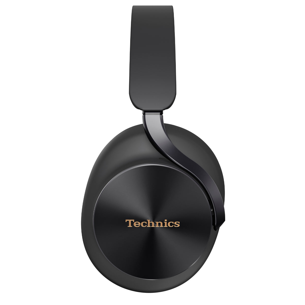 Technics EAH-A1000 headphone ear cup in profile with gold Technics logo